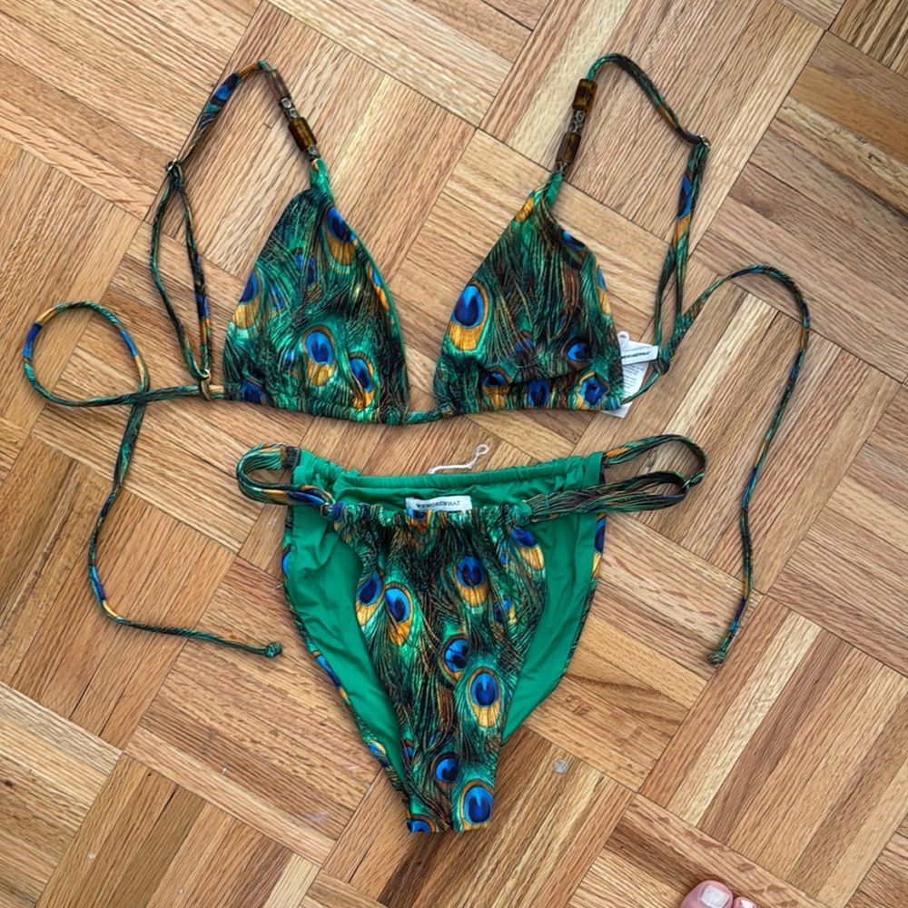 WeWoreWhat Peacock Print Bikini Set